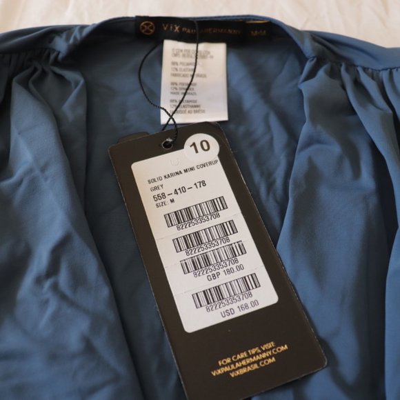 SOLD NWT VIX PAULA HERMANNY Solid Karina Mini Cover Up Grey M - Picture 7 of 8